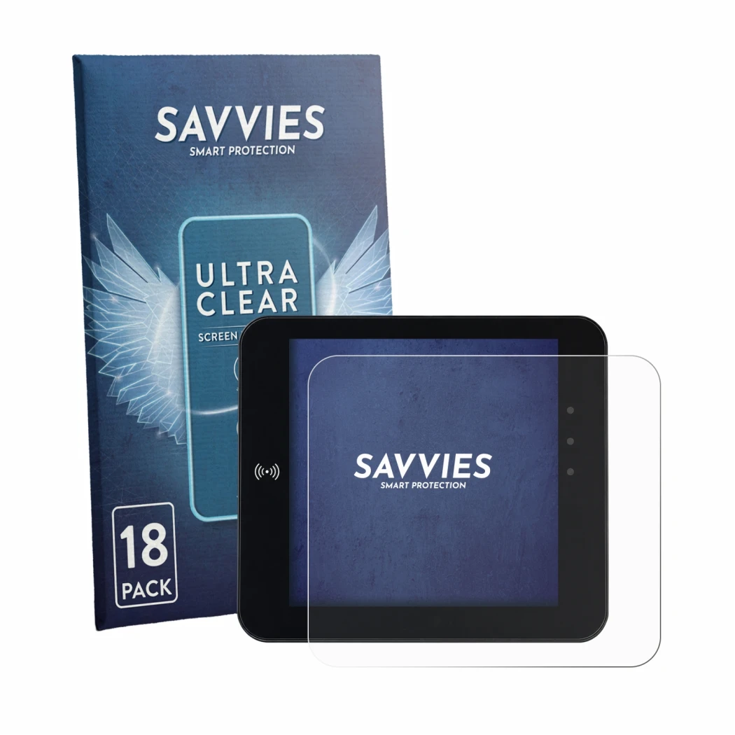 Front side of a product packaging with the brand logo Savvies. Next to it is the device unu Scooter Pro / Move shown with the 