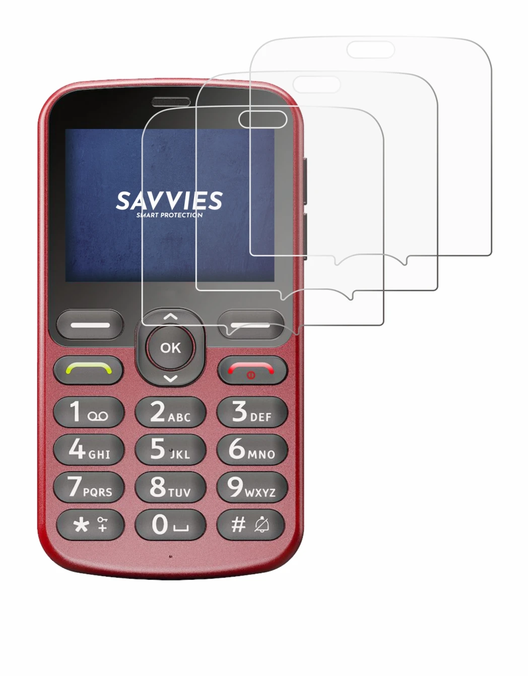 Image of the device Doro 1880 with a wide variety of screen protectors.