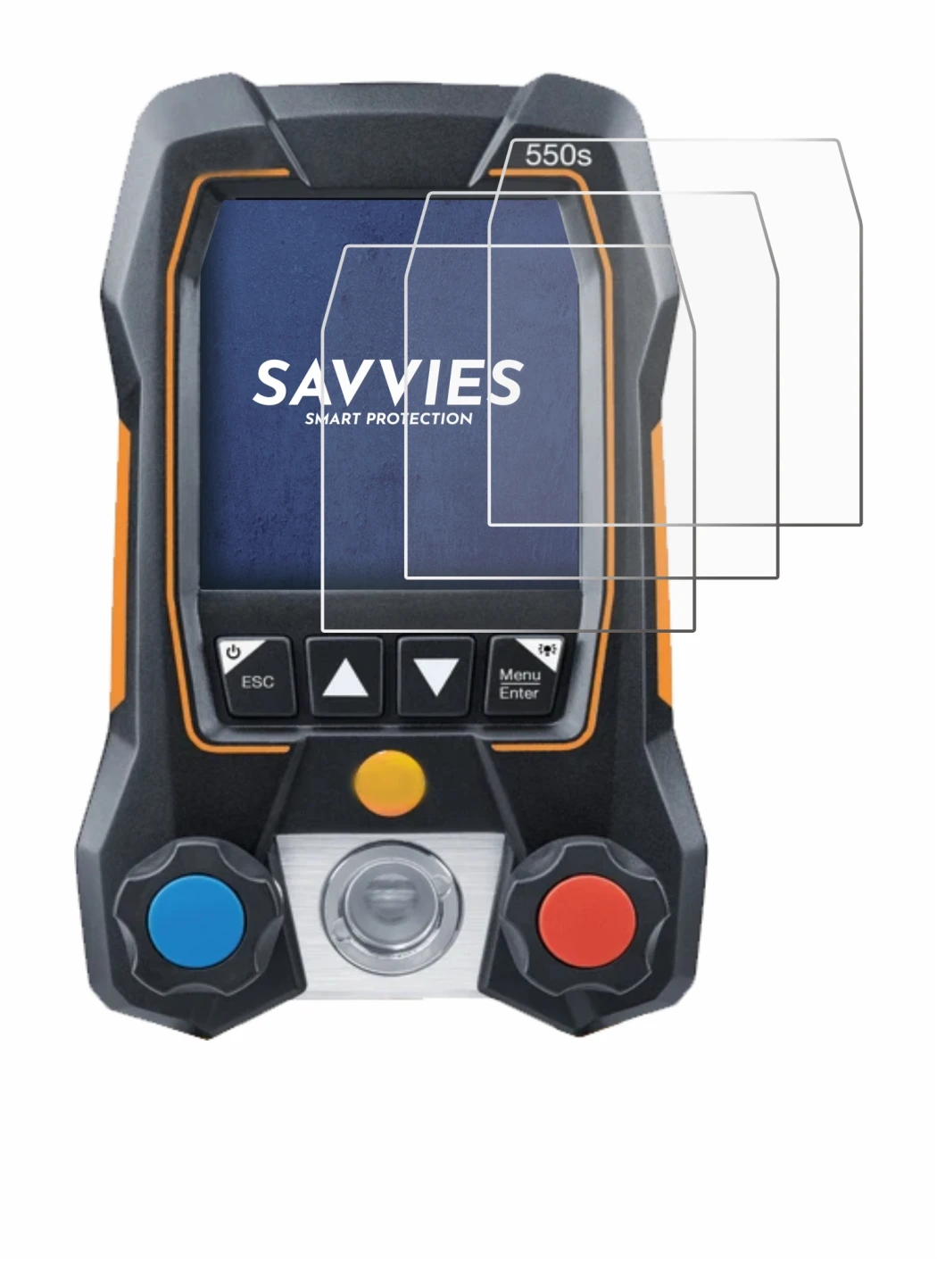 Image of the device Testo 550s with a wide variety of screen protectors.