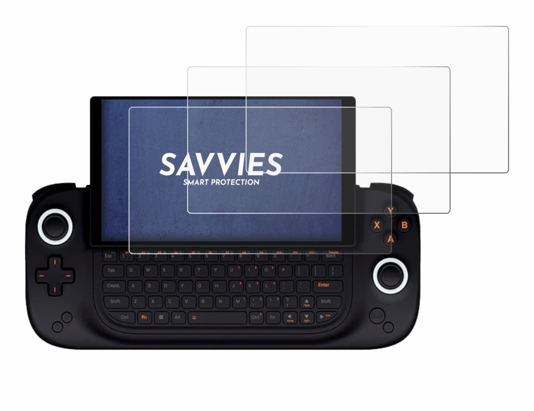Image of the device Ayaneo Slide with a wide variety of screen protectors.