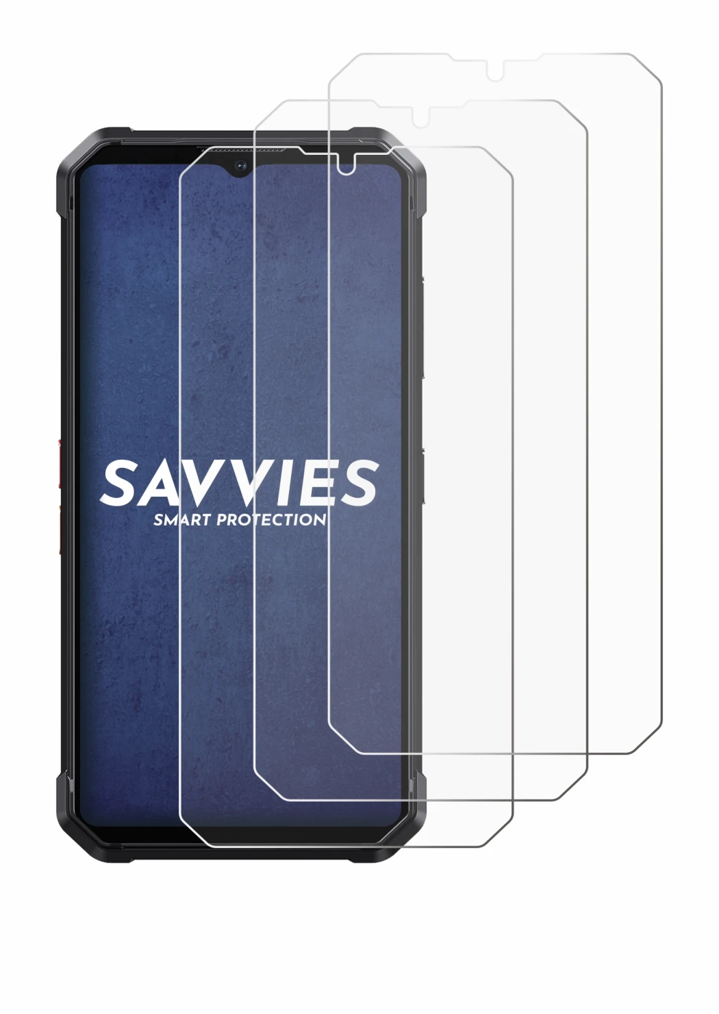 Image of the device Fossibot F106 Pro with a wide variety of screen protectors.