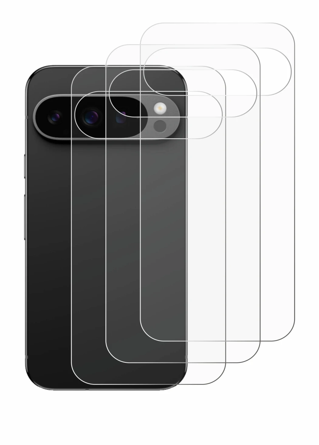 Image of the device Google Pixel 9 Pro (Back) with a wide variety of screen protectors.