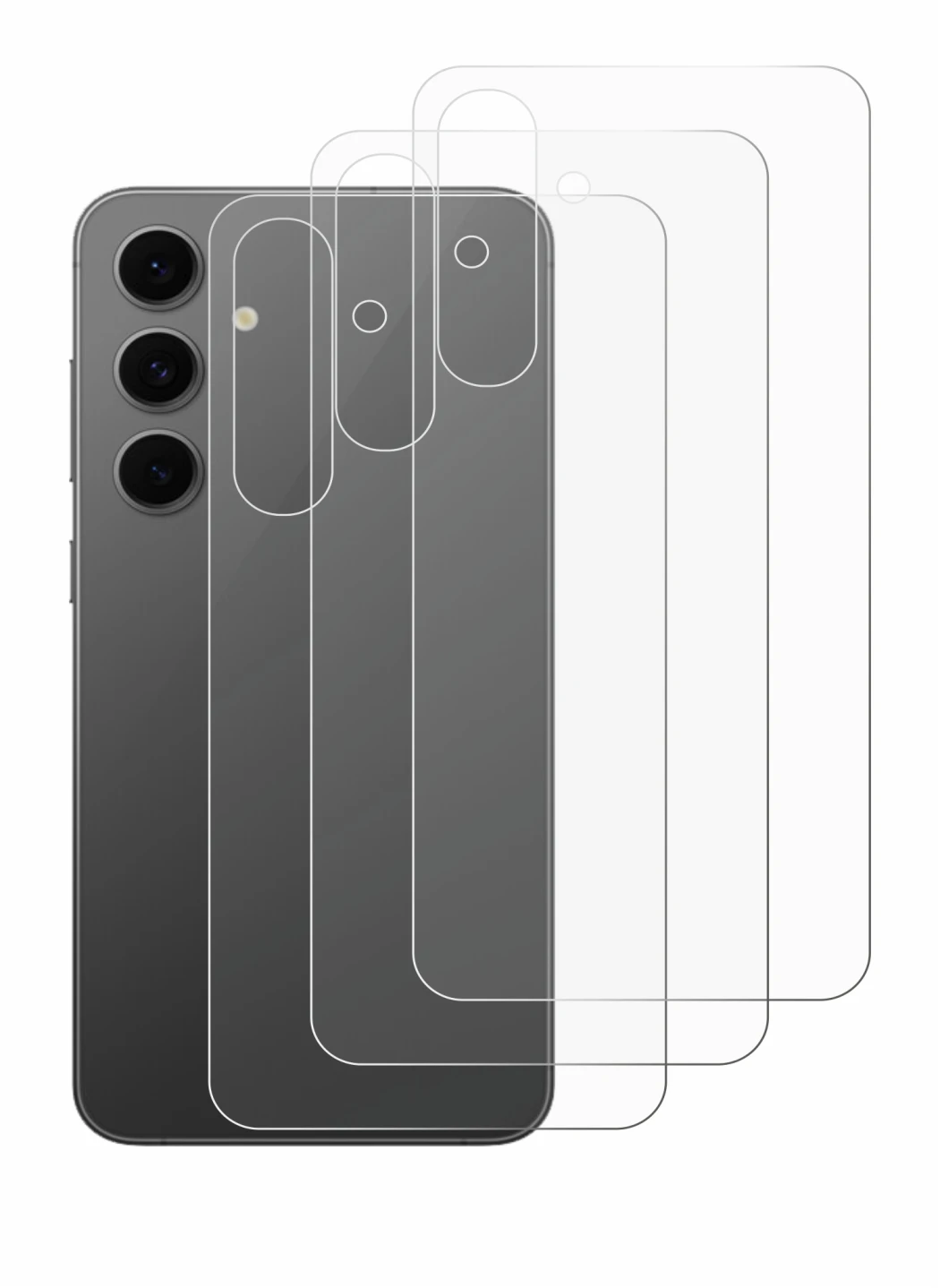 Image of the device Samsung Galaxy S24 FE (Back) with a wide variety of screen protectors.