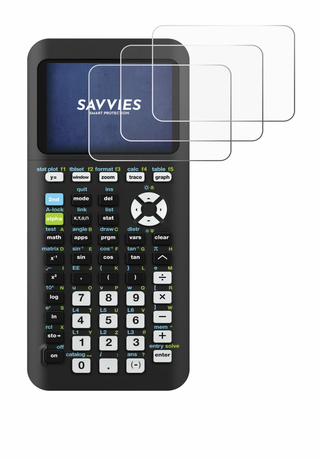 Image of the device Texas Instruments TI-84 Plus CE-T Python with a wide variety of screen protectors.