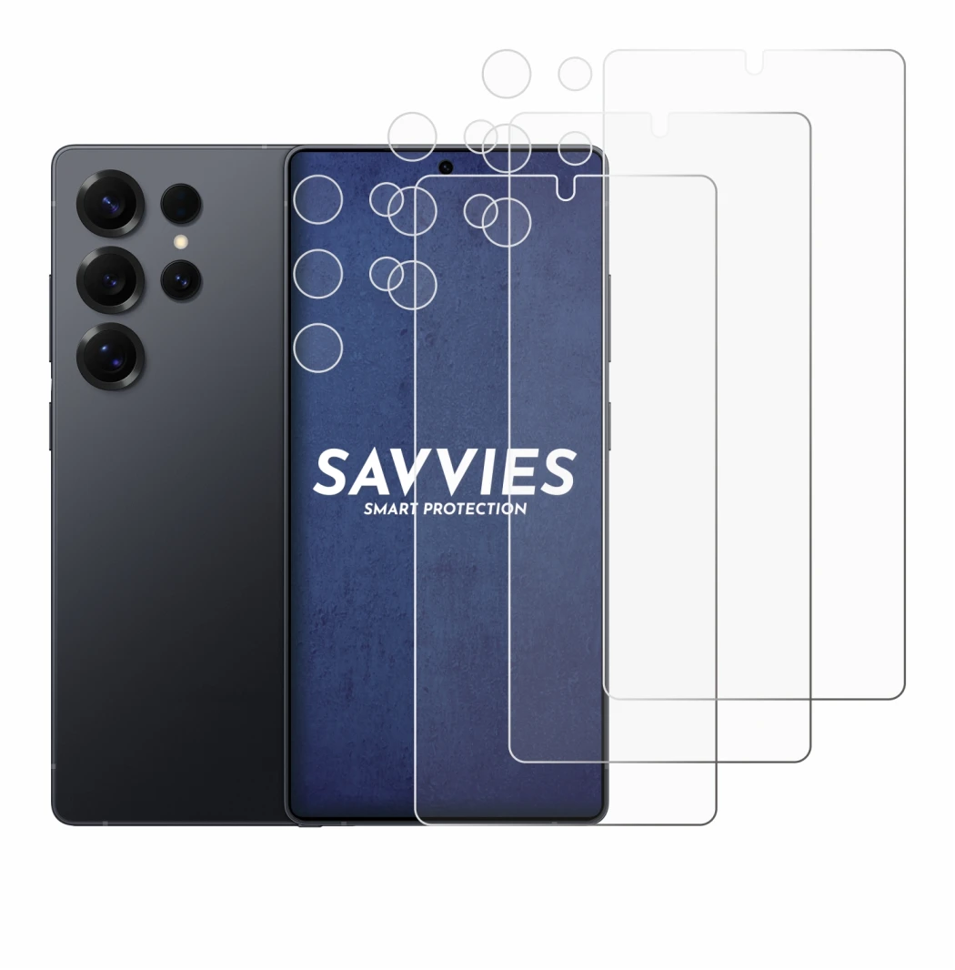 Image of the device Samsung Galaxy S25 Ultra (Front+Camera) with a wide variety of screen protectors.