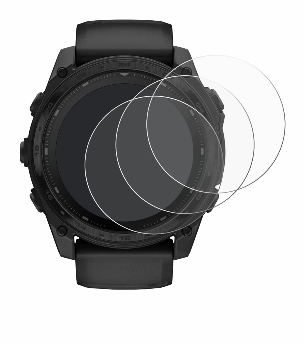 Image of the device Garmin Tactix 8 Solar (51 mm) with a wide variety of screen protectors.