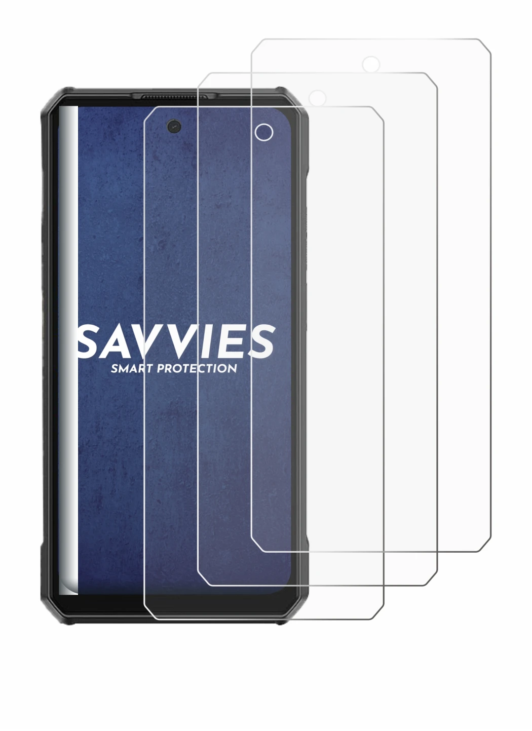 Image of the device Ulefone Armor 30 Pro with a wide variety of screen protectors.