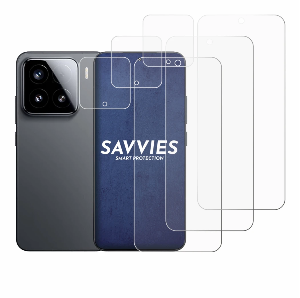 Image of the device Xiaomi 15 (Front+Camera) with a wide variety of screen protectors.