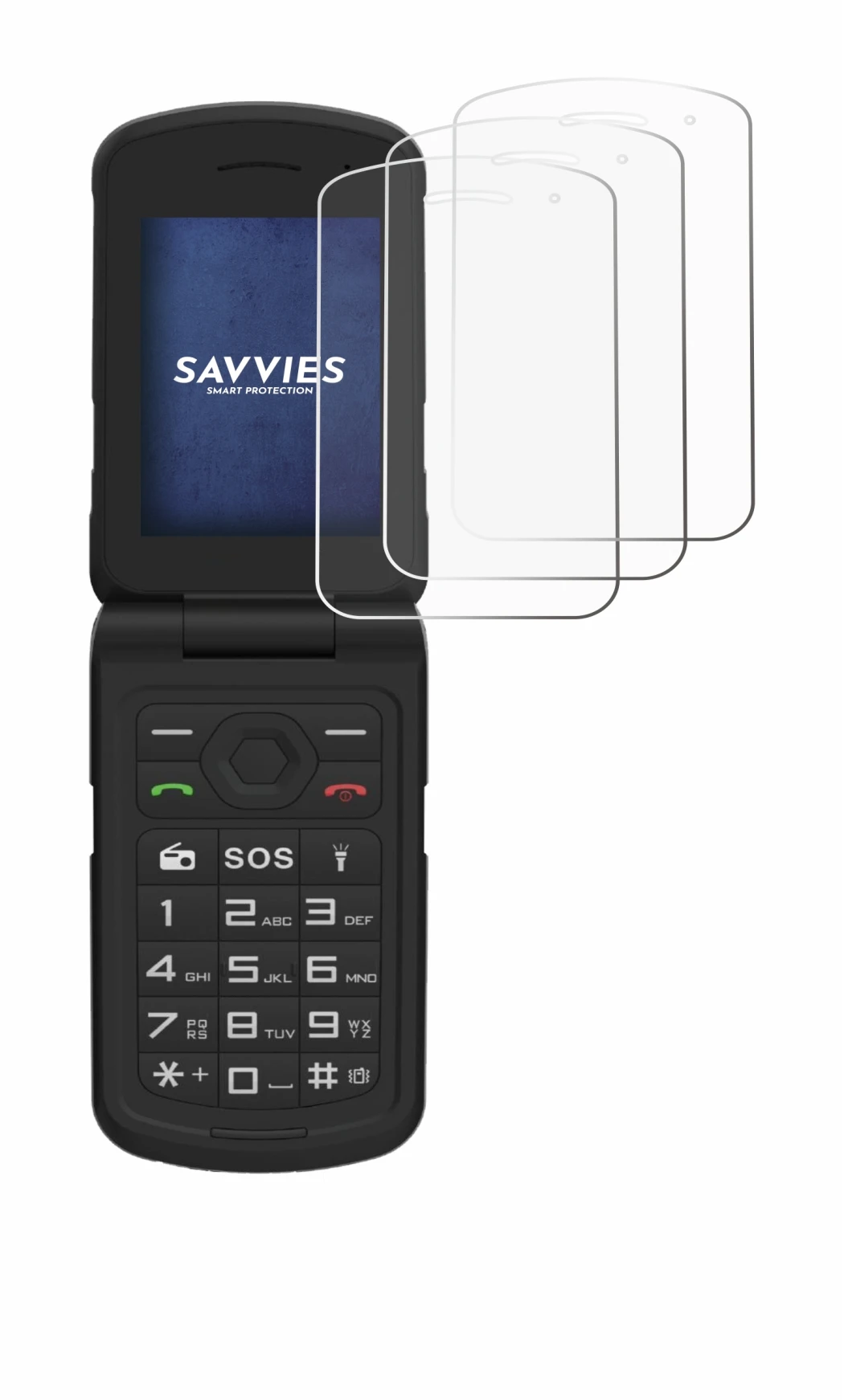 Image of the device AGM M10 with a wide variety of screen protectors.