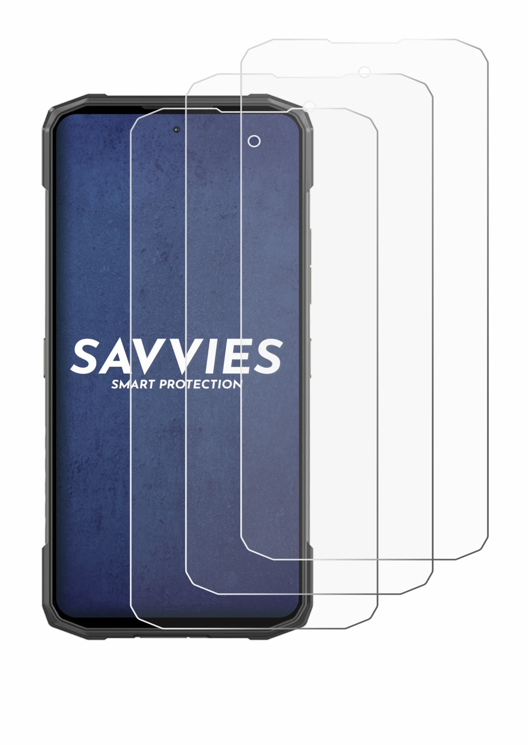 Image of the device Doogee Blade 20 with a wide variety of screen protectors.