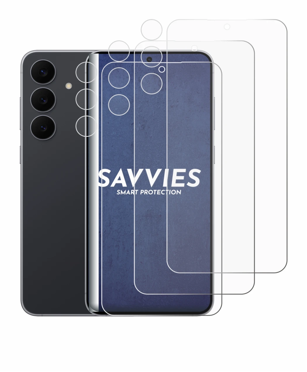 Image of the device Samsung Galaxy S25 FE (Front+Camera) with a wide variety of screen protectors.