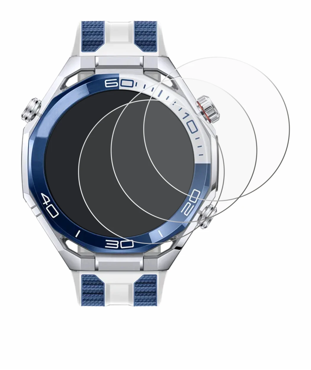 Image of the device Huawei Watch Ultimate 2 Blue with a wide variety of screen protectors.