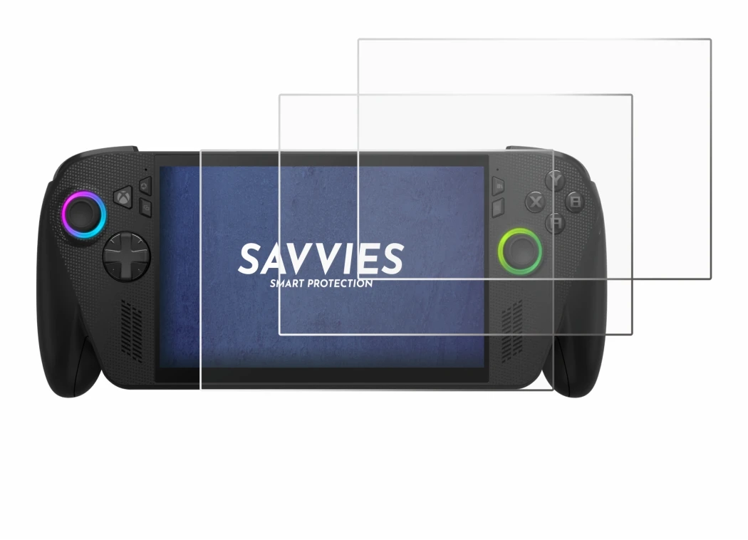 Image of the device ASUS ROG Ally X 2025 with a wide variety of screen protectors.