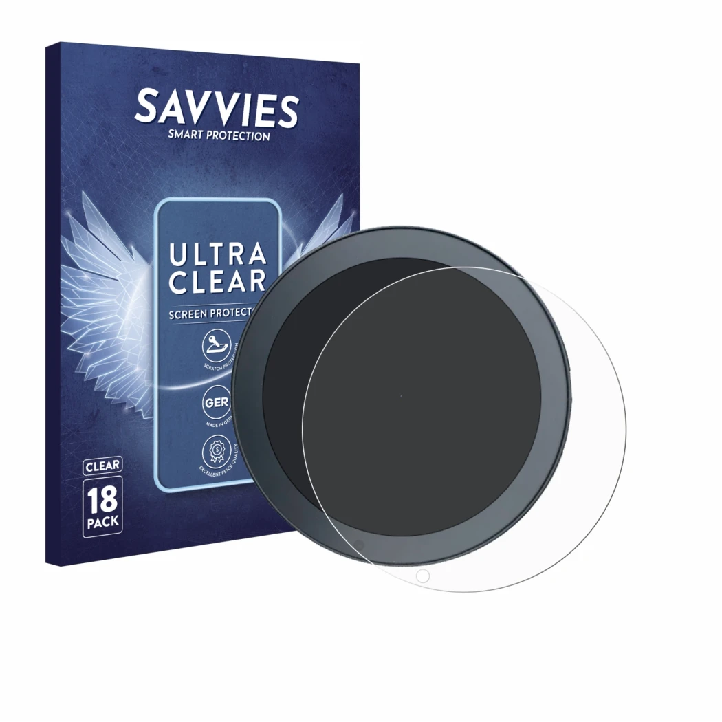 Front side of a product packaging with the brand logo Savvies. Next to it is the device QJ Motor SRV 600 shown with the corres