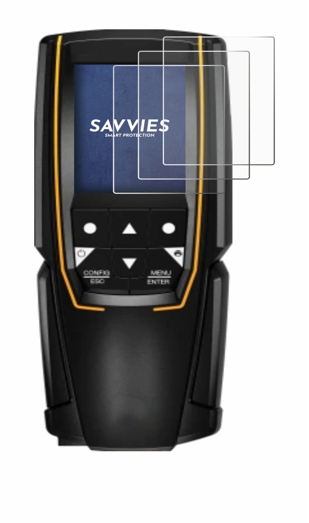 Image of the device Testo 310 (2nd Gen.) with a wide variety of screen protectors.