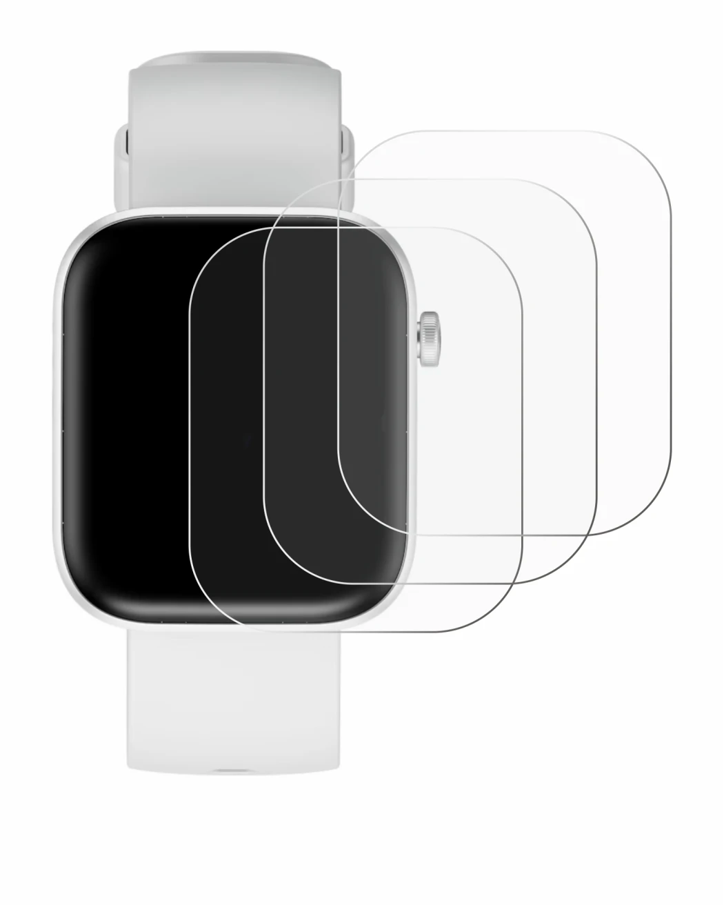 Image of the device HMD Watch P1 with a wide variety of screen protectors.