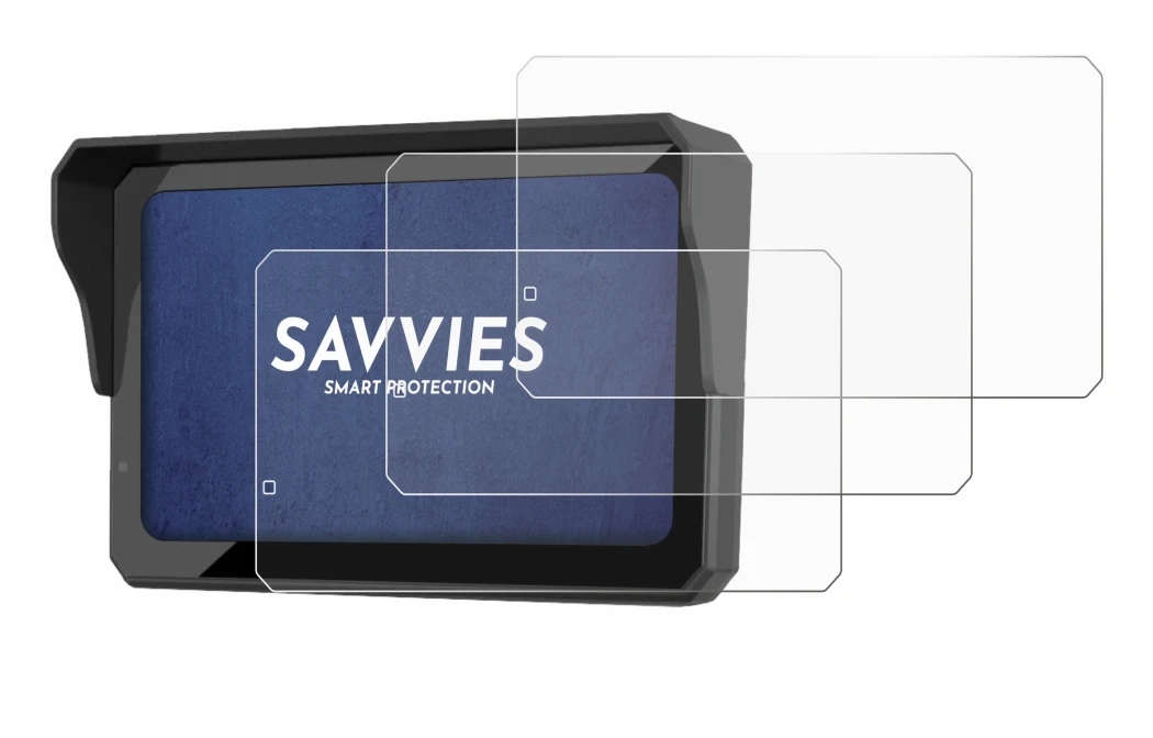 Image of the device Carpuride W602BS Pro with a wide variety of screen protectors.