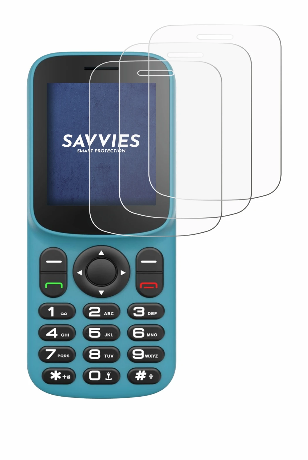 Image of the device Uleway T185 with a wide variety of screen protectors.