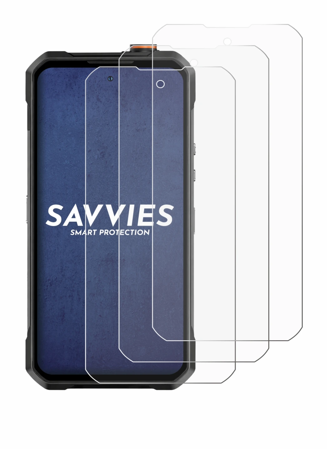 Image of the device Oukitel WP61 Plus with a wide variety of screen protectors.
