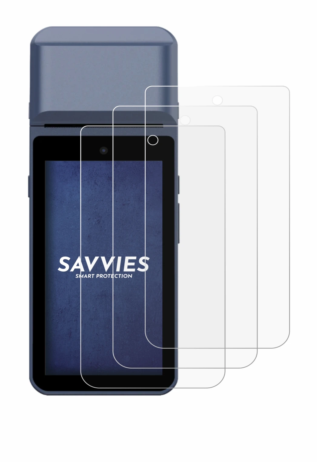 Image of the device Pax M9200 with a wide variety of screen protectors.