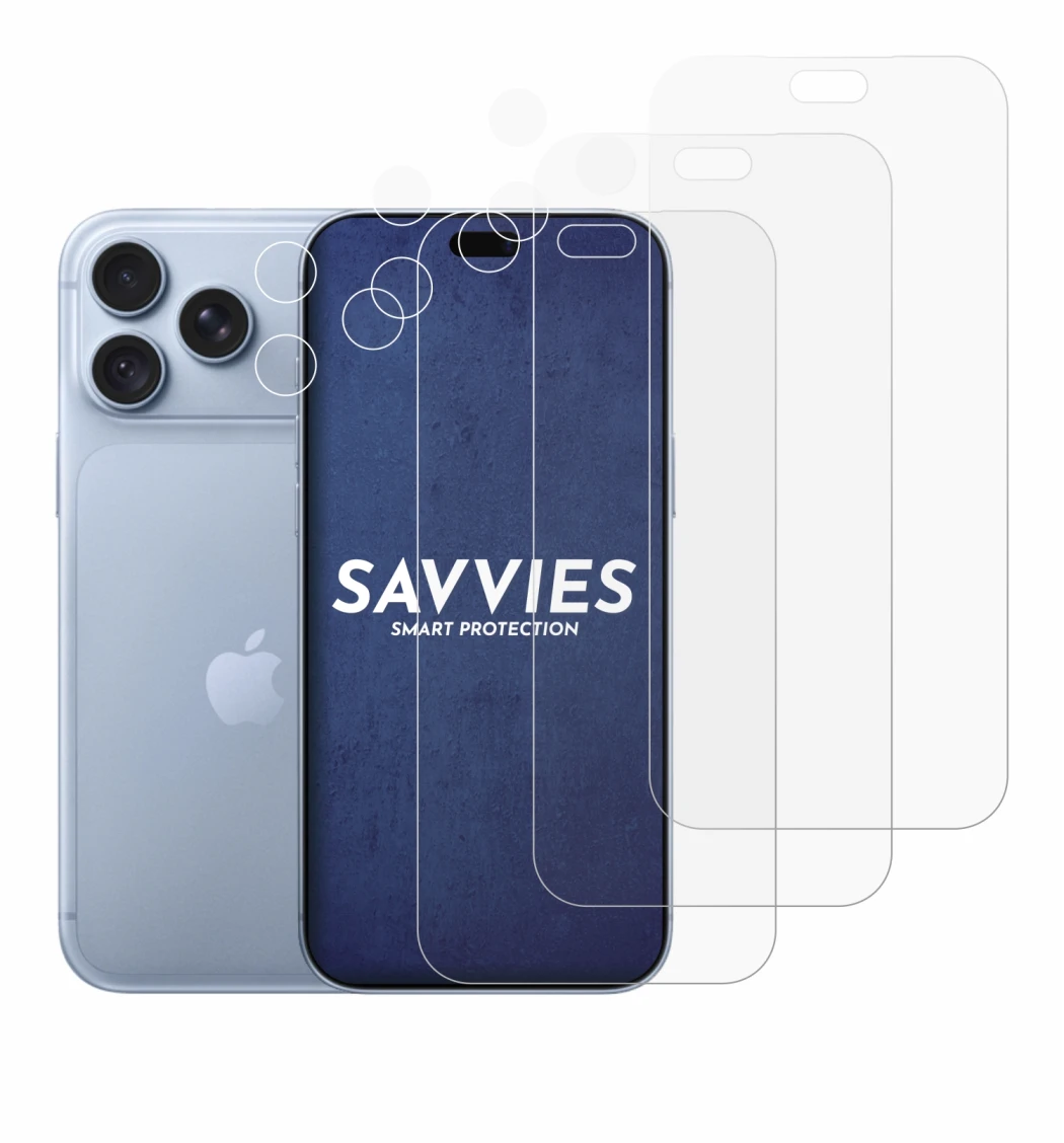 Image of the device Apple iPhone 18 Pro Max (Front+Camera) with a wide variety of screen protectors.