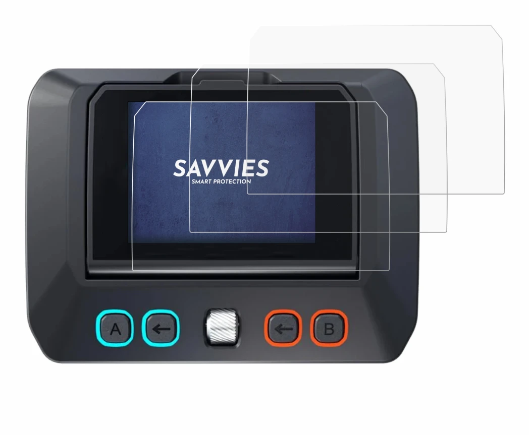 Image of the device SkyRc D8neo with a wide variety of screen protectors.