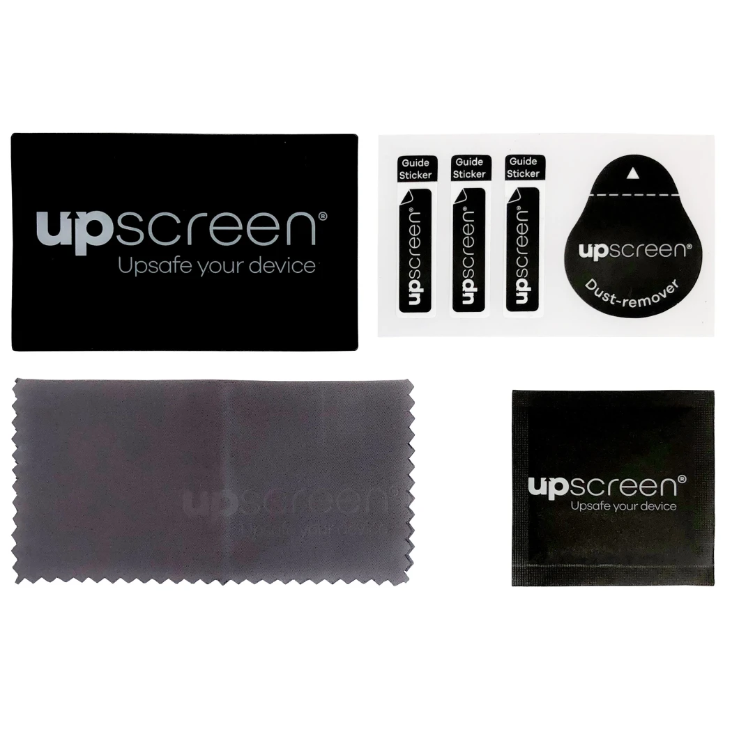 Components of the accessory set including cleaning and microfiber cloth.