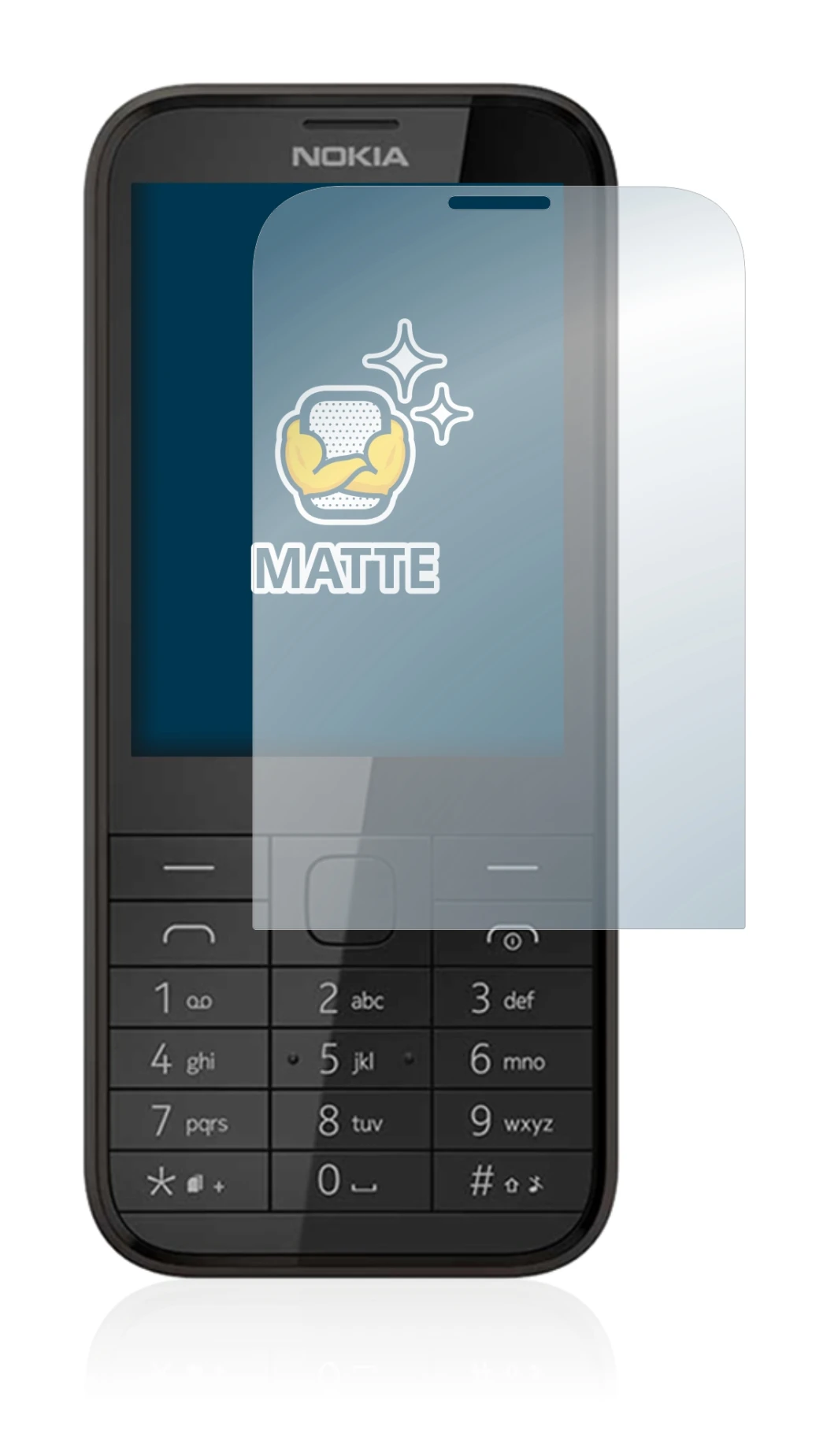 Image of the device Nokia 225 with a wide variety of screen protectors.