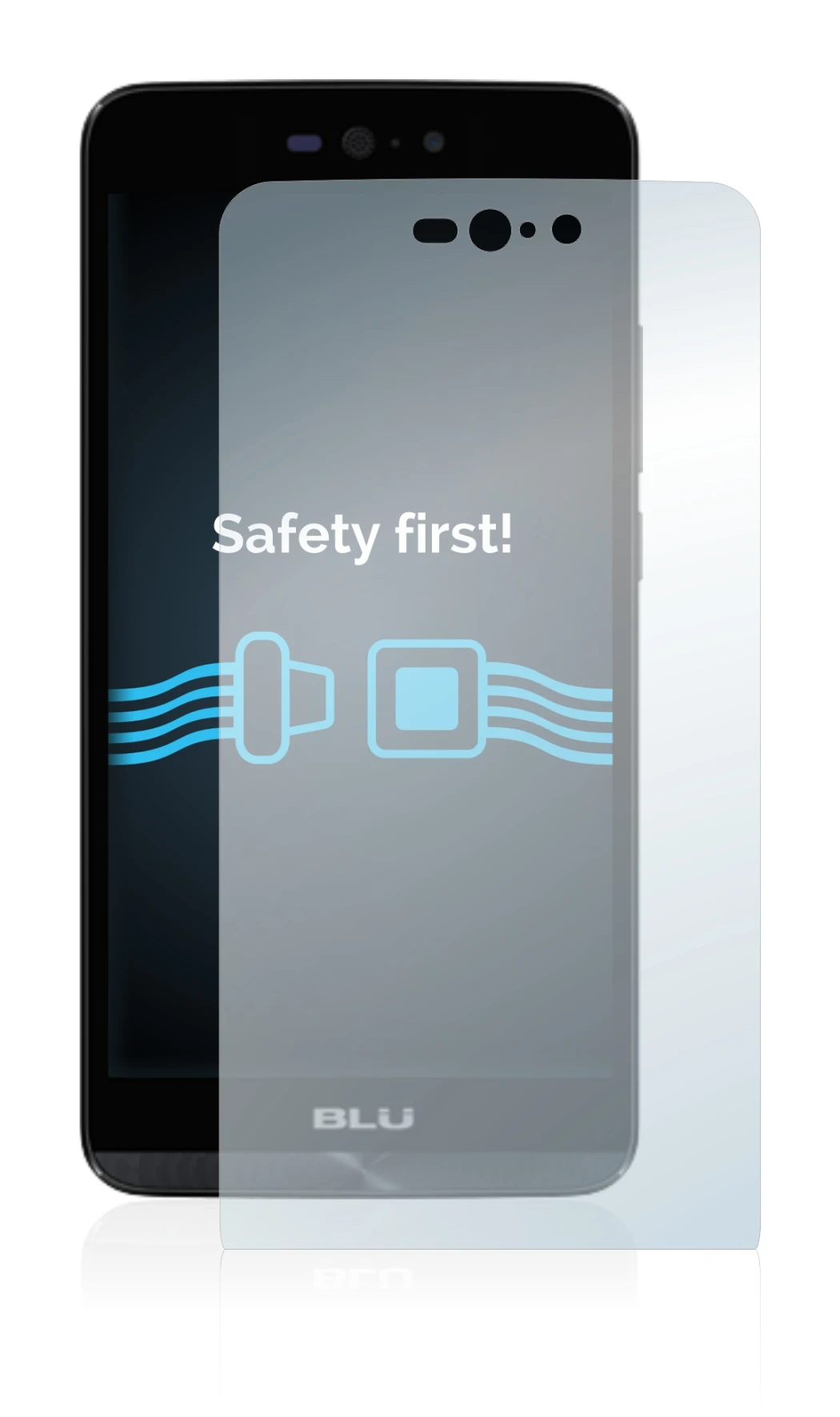 Image of the device BLU Dash X LTE with a wide variety of screen protectors.