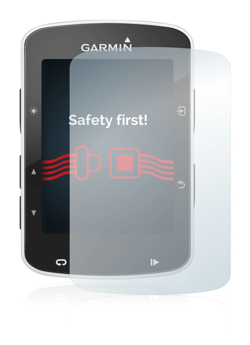 Image of the device Garmin Edge 820 with a wide variety of screen protectors.
