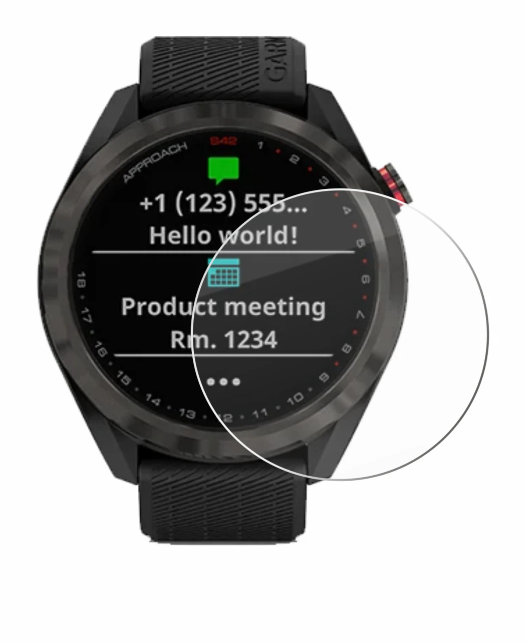 Image of the device Garmin Approach S42 with a wide variety of screen protectors.