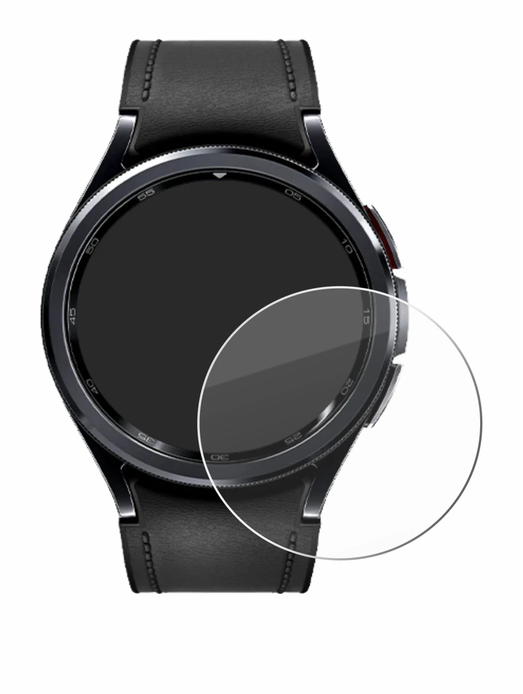 Image of the device Samsung Galaxy Watch 6 Classic (47 mm) with a wide variety of screen protectors.