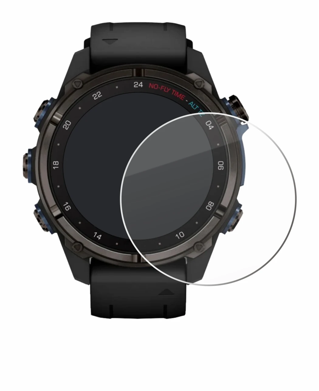 Image of the device Garmin Descent Mk3i (43 mm) with a wide variety of screen protectors.