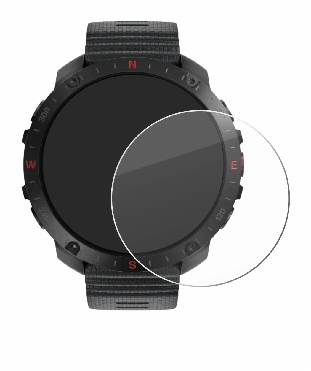 Image of the device Polar Grit X2 Pro with a wide variety of screen protectors.