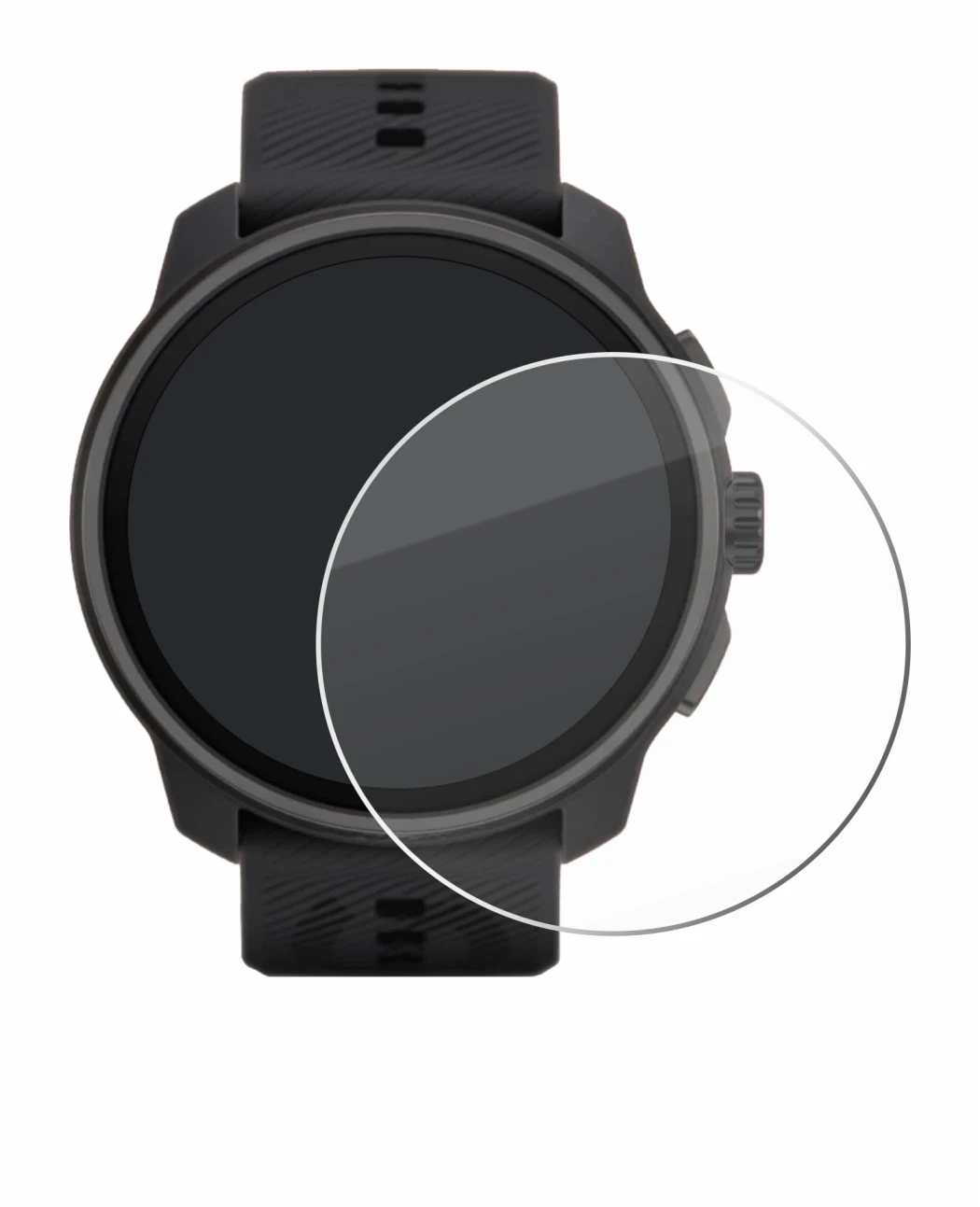 Image of the device Suunto Race S with a wide variety of screen protectors.