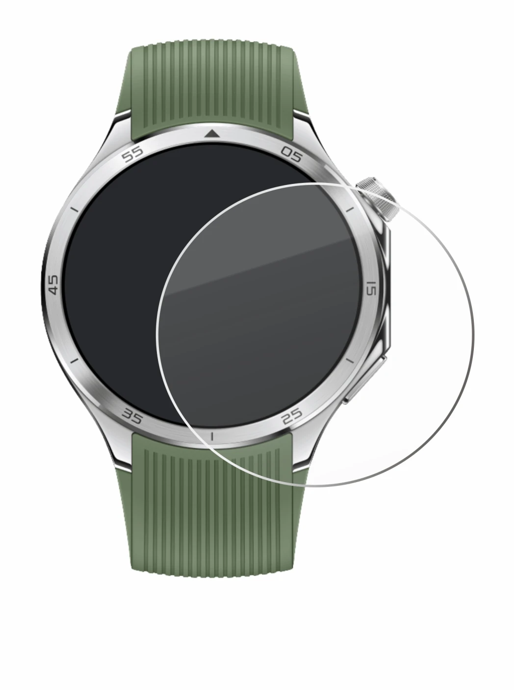 Image of the device OnePlus Watch 3 with a wide variety of screen protectors.