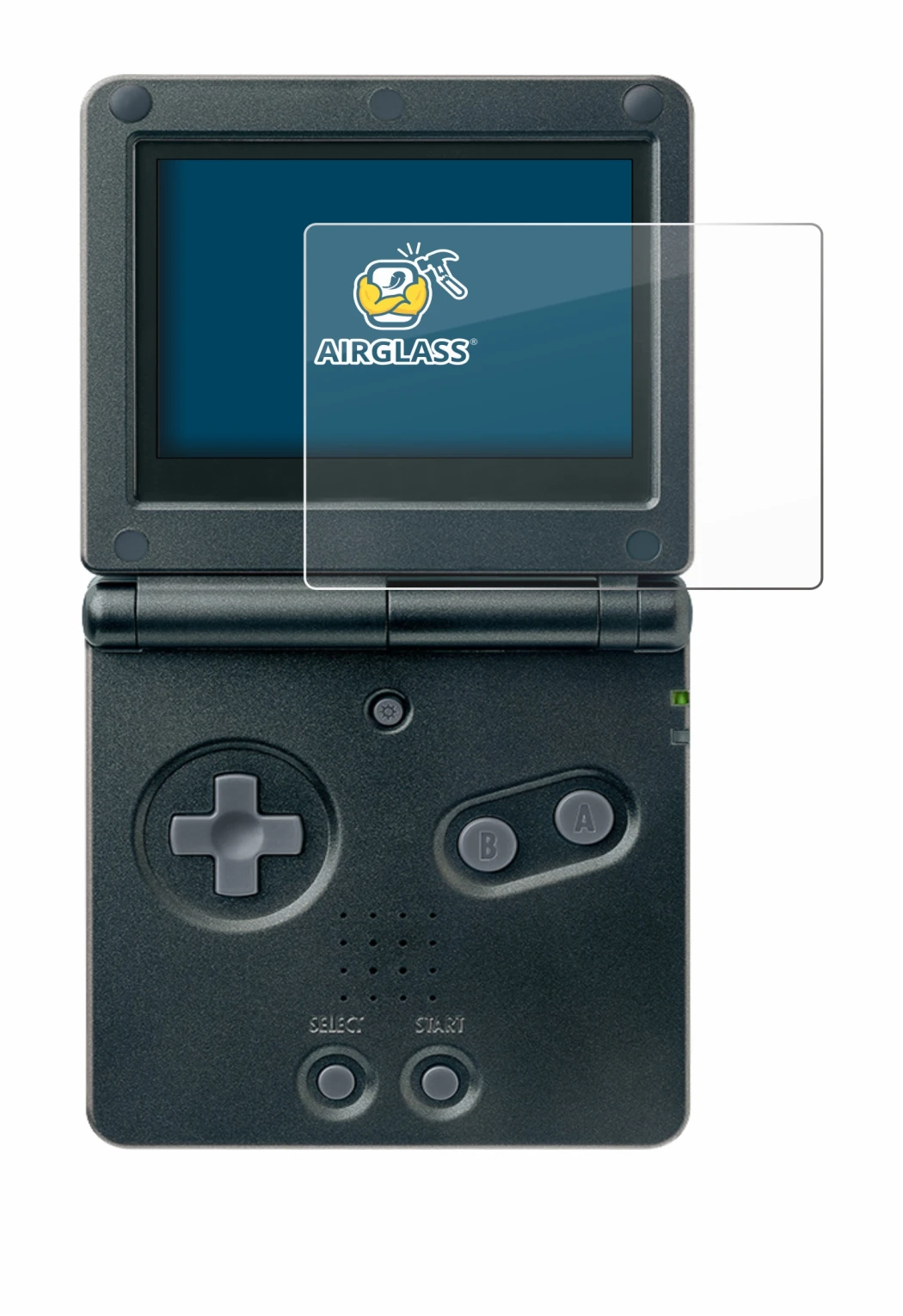 Image of the device Nintendo Gameboy Advance GBA SP with a wide variety of screen protectors.