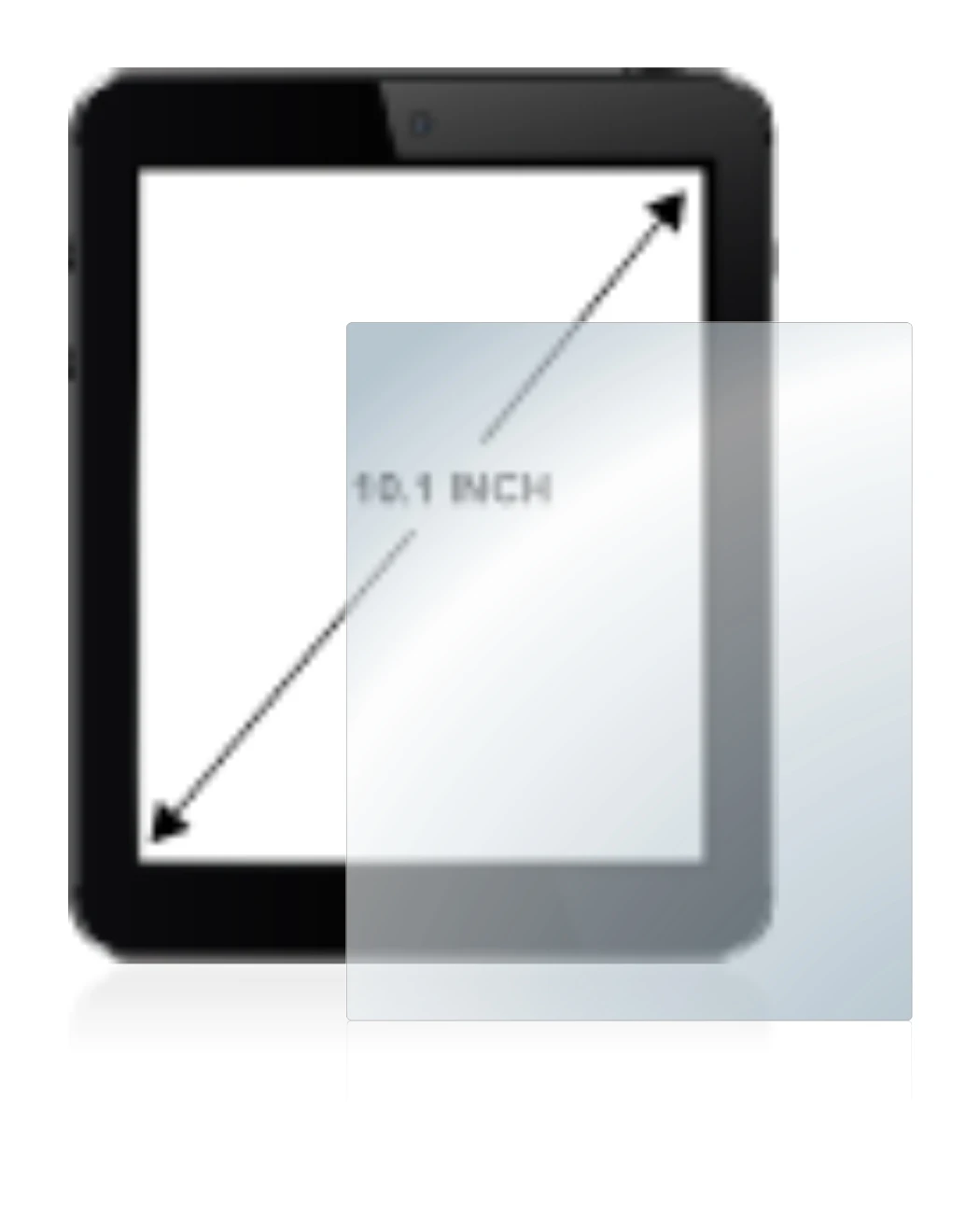 Image of the device with a wide variety of screen protectors.