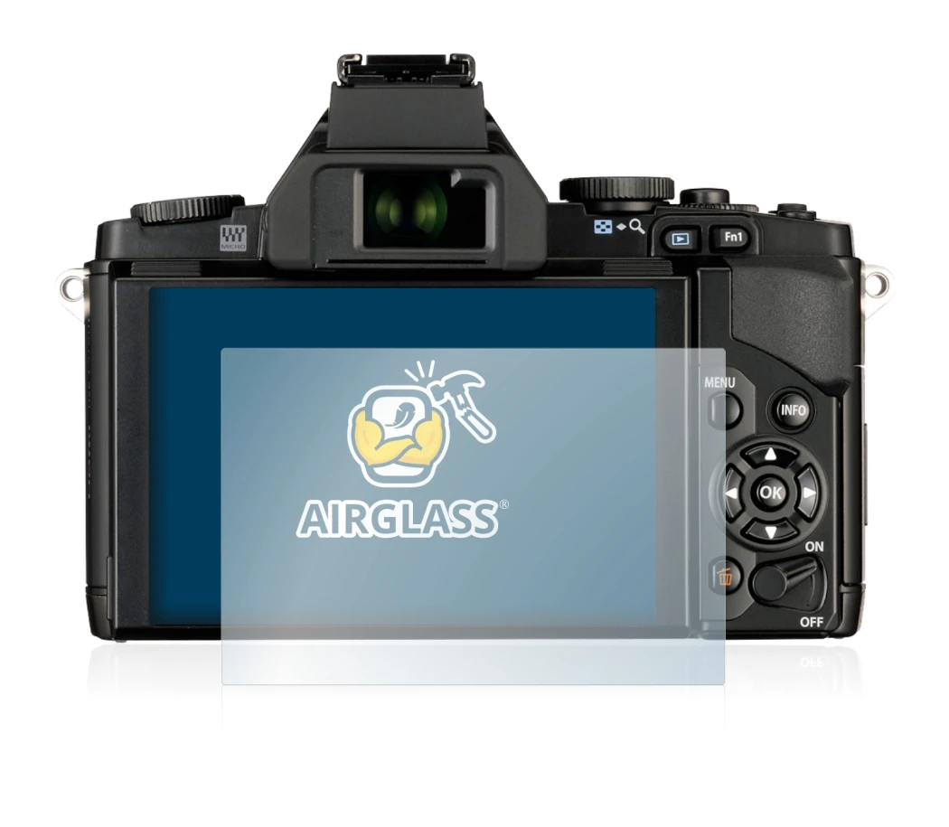 Image of the device Olympus OM-D E-M5 with a wide variety of screen protectors.