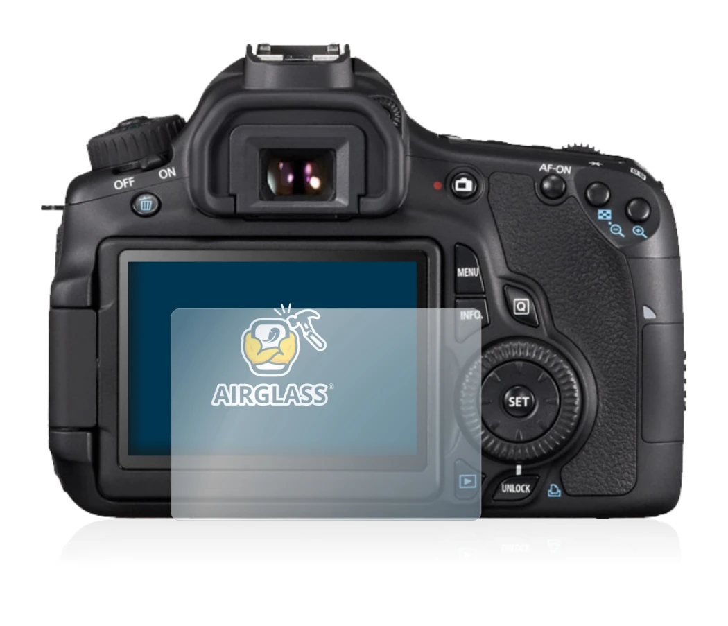 Image of the device Canon EOS 650D with a wide variety of screen protectors.