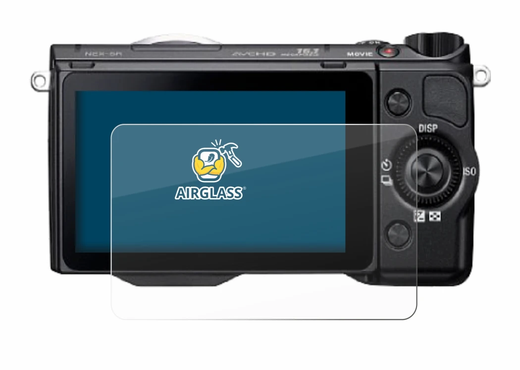 Image of the device Sony Alpha NEX-5R with a wide variety of screen protectors.