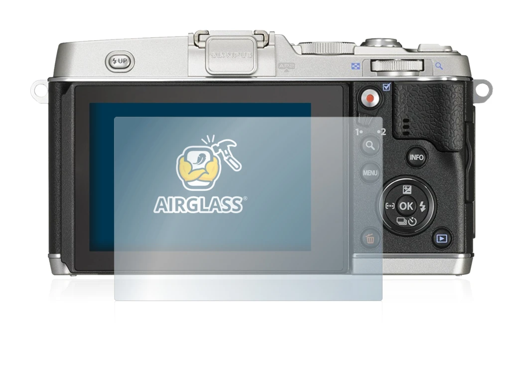 Image of the device Olympus PEN E-P5 with a wide variety of screen protectors.
