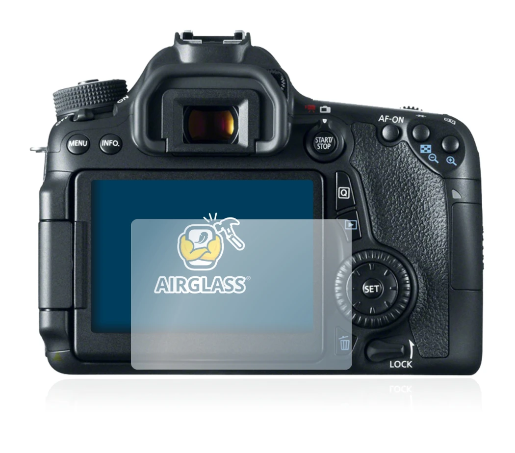 Image of the device Canon EOS 70D with a wide variety of screen protectors.