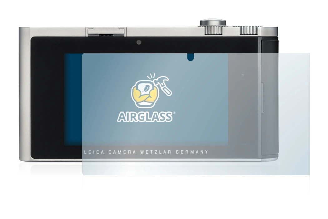 Image of the device Leica T (Typ 701) with a wide variety of screen protectors.