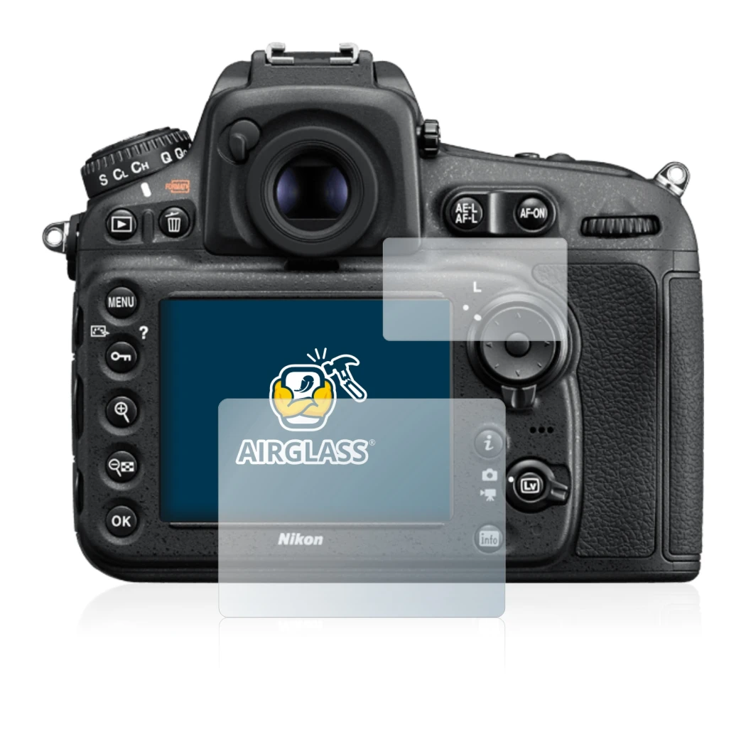 Image of the device Nikon D810 with a wide variety of screen protectors.