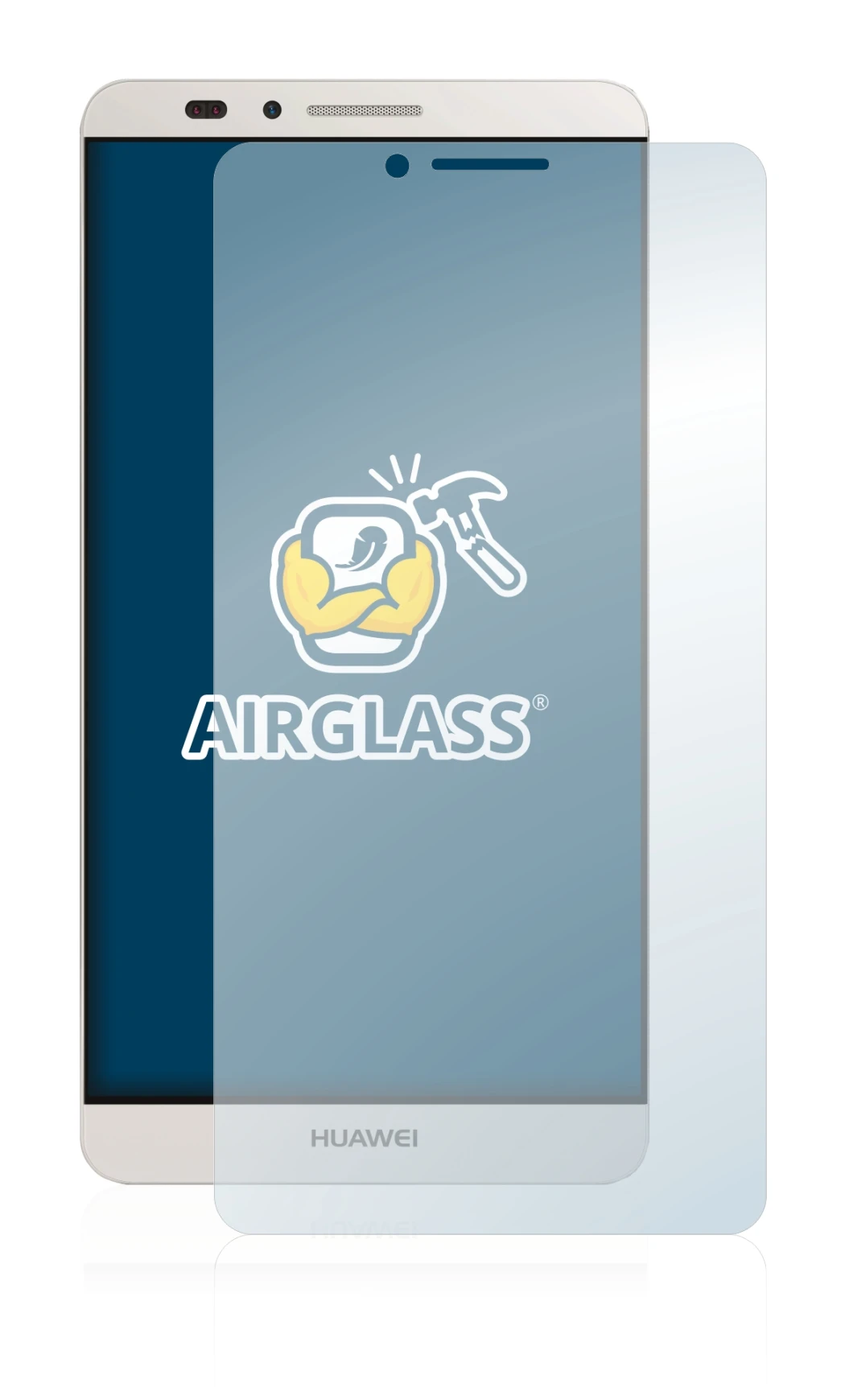 Image of the device Huawei Ascend Mate 7 with a wide variety of screen protectors.