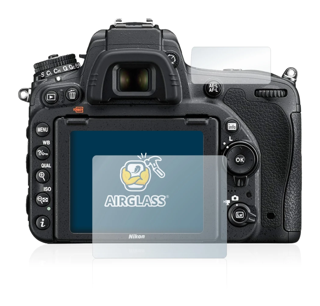 Image of the device Nikon D750 with a wide variety of screen protectors.