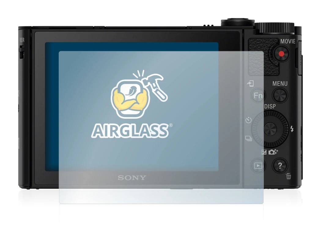 Image of the device Sony Cyber-Shot DSC-HX90 with a wide variety of screen protectors.