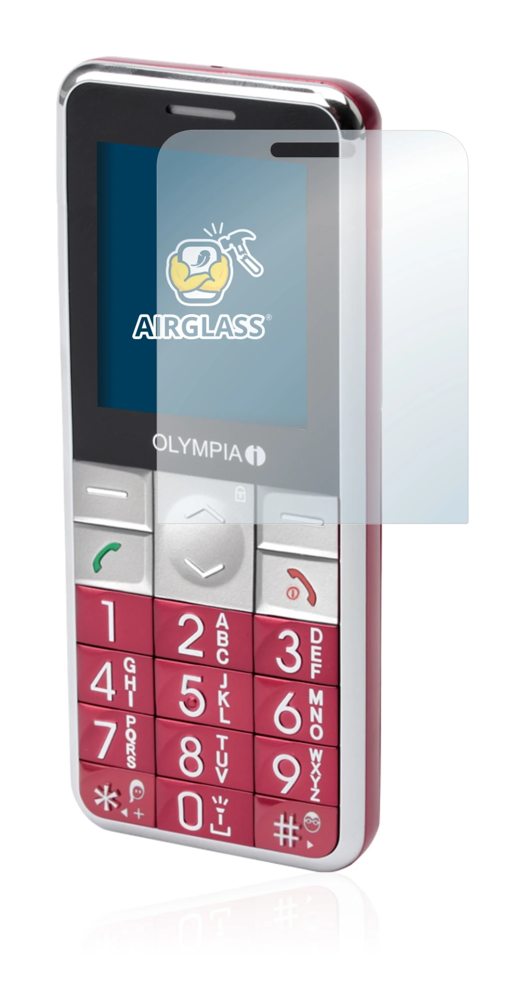 Image of the device Olympia Viva Plus with a wide variety of screen protectors.