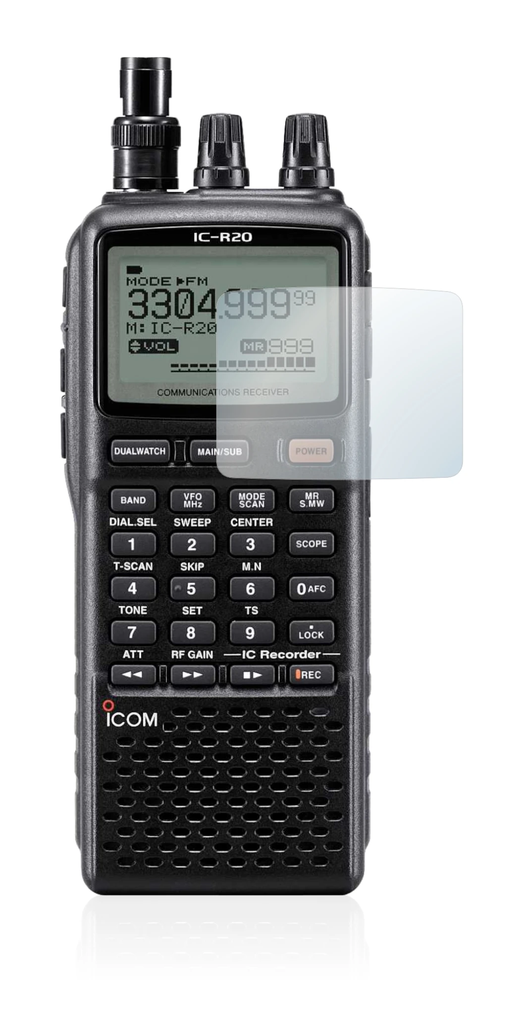 Image of the device Icom IC-R20 with a wide variety of screen protectors.